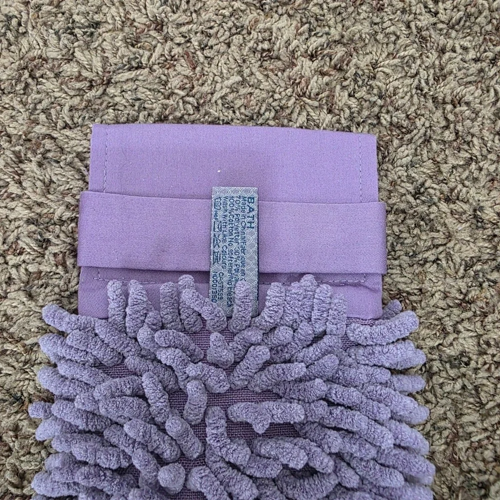 Norwex Chenille Hand Towel Hanging Eggplant Purple Microfiber BacLock New